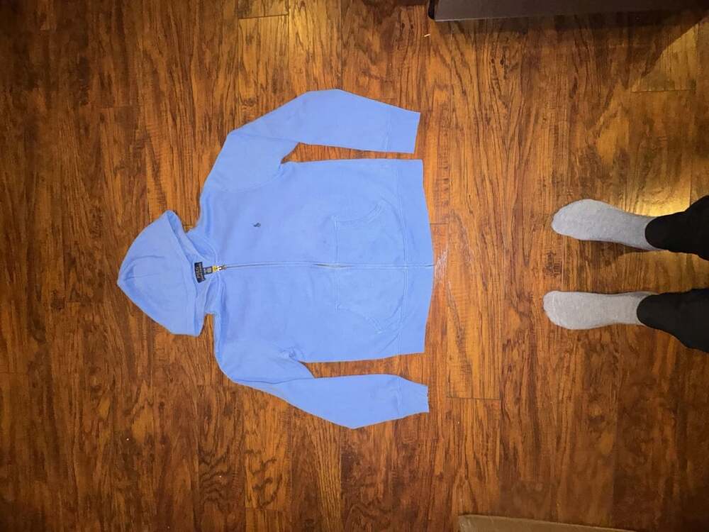 Polo Ralph Lauren Full Zip Hoodie Size L (14-16) Light Blue - Youth